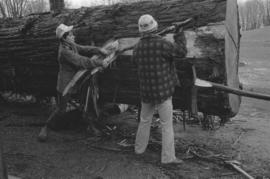 Stripping bark & handshaped pole (& conventional tools)