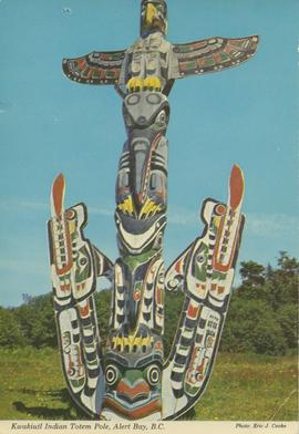 Kwakiutl Indian Totem Pole, Alert Bay, B. C.