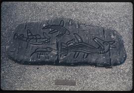 Mythological creatures, Sproat Island, petroglyph reproduction, Centennial Museum, Nanaimo, B.C.