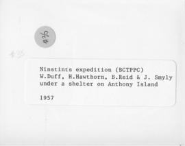 [Back of photograph of  Ninstints expedition]