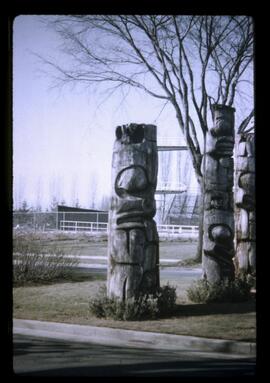 Haida poles on display at UBC