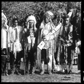 Group portrait of men in native clothing