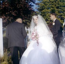 Florentina Jolliffe (?) in wedding gown