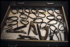 Fish hooks on display in visible storage