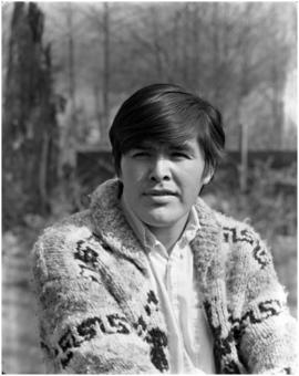 Portrait of Robert Davidson, Jr. (23 yrs), Haida carver & artist
