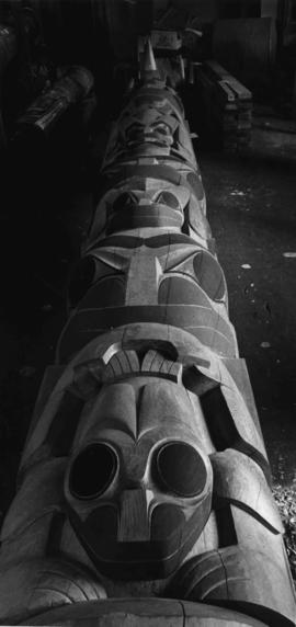 Masset (Haida) pole carved by Jim M. Hart