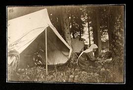 Tent and Woman on the Hayes River