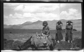 Tibetan peasants outside of Phari