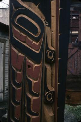 Mosquito Totem Pole, side view of midsection