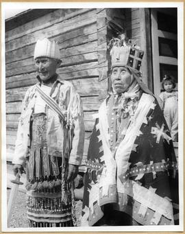 Portrait of two men in ceremonial dress