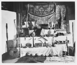 Artifacts: textiles, woven baskets, kayak paddles