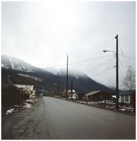 Mountains and residential road