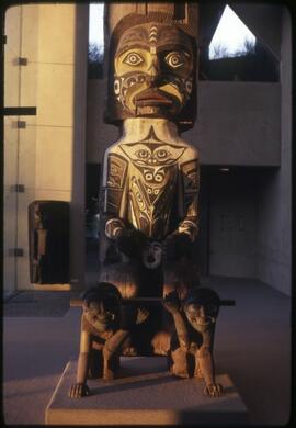 House post on display in the Museum of Anthropology