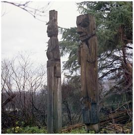 Old totem poles in Gitsegukla