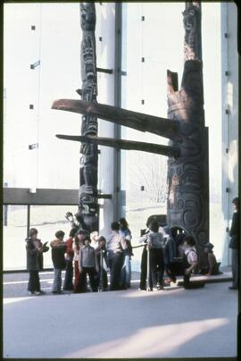 A group of children visiting the Museum of Anthropology
