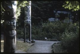 Totem poles standing in Totem Park