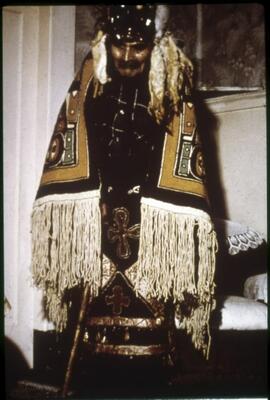 Chief Billy Assu in a Chilkat Robe
