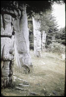 Totem poles on Anthony Island