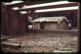 Interior view from the Haida house while it was being reassembled