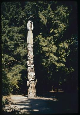 Kwakiutl (carved by Mungo Martin), Alert Bay sea lion pole #2, Totem Park - UBC, Vancouver