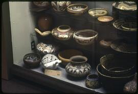 Hopi and Pueblo pottery in visible storage