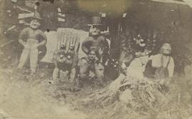 [Portrait of man with wood carvings]