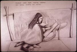 Salish woman blanket weaver
