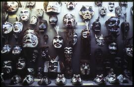 Masks on display in visible storage