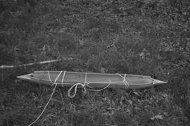 [Model canoe] tied to hold for third steaming