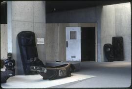 Sculptures and feast dishes being set up in the New Museum of Anthropology