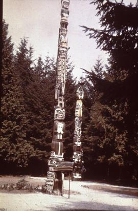 Totem poles restored by Mungo Martin