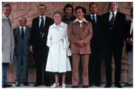 Group in front of 'Ksan doors at opening