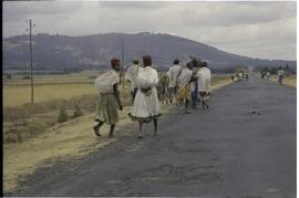People on a road in northern Ethiopia