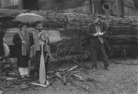 [Mercy, Norman, and Bill Reid at welcome ceremony]