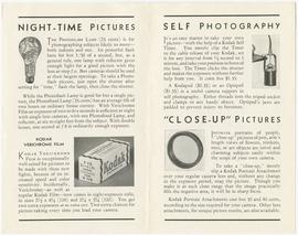 A pamphlet of instructions for photography