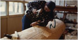 Totem carving by Gerry Marks for National Museum of Ethnology, Osaka