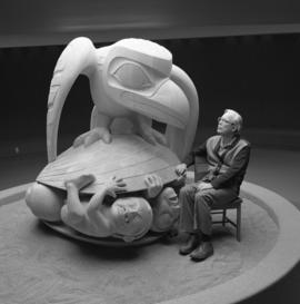 Bill Reid with Raven in MOA Rotunda