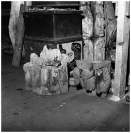 Fragments of Halibut pole and others, U.B.C.