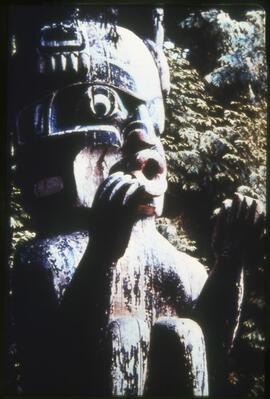 Dzunuk'wa figure on totem pole