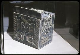 Bentwood box on display in Montréal