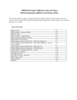 MOA Activities, 1976 and later