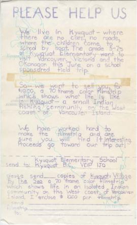 Handwritten order form