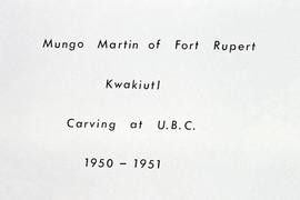 Mungo Martin of Fort Rupert