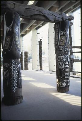 House posts on display in the Museum of Anthropology
