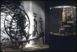 Spinning wheel and other items on dispay at the Vancouver City Museum