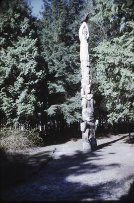 Totem pole carved by Mungo Martin in Totem Park
